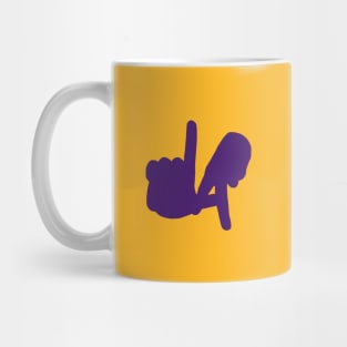 Medium LA Hands Silhouette, Purple Mug